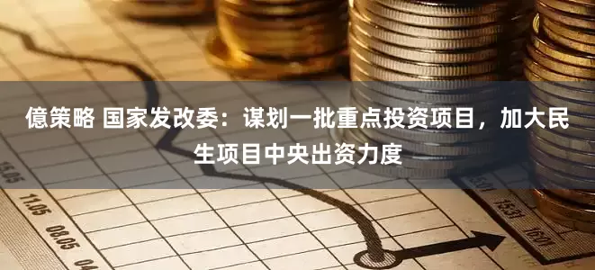 億策略 国家发改委：谋划一批重点投资项目，加大民生项目中央出资力度